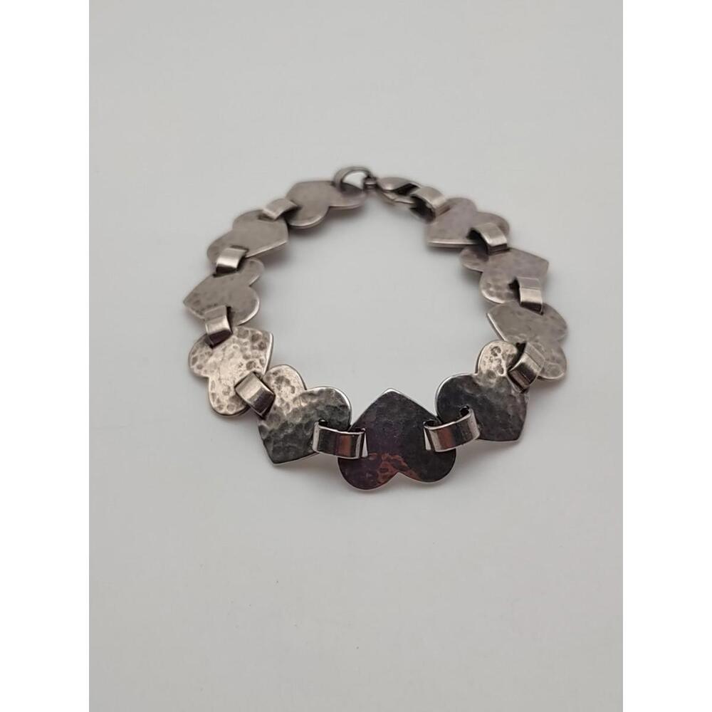 Retired James Avery Hammered Heart Link Bracelet 6.5 inches